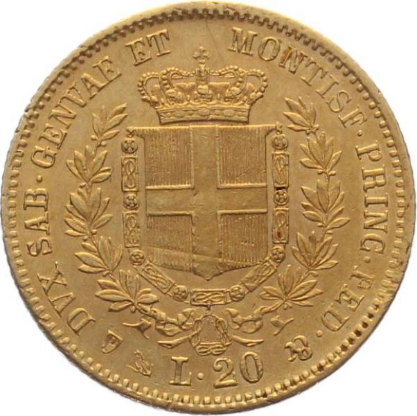 Sardinien 20 Lire 1851 - Victorivs Emmanvel II.