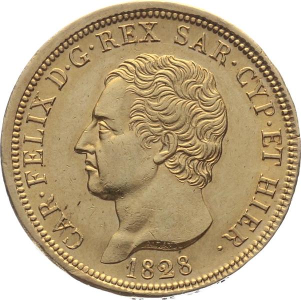 Sardinien 80 Lire 1828 Car. Felix
