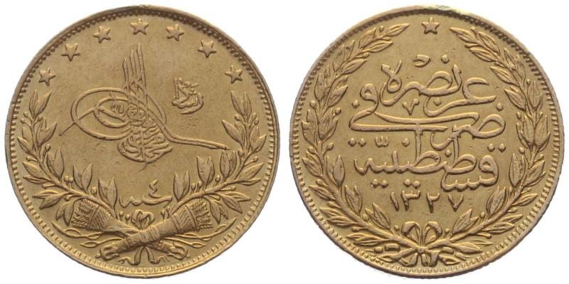 Türkei 100 Kurush AH1327 - Muhammad V.