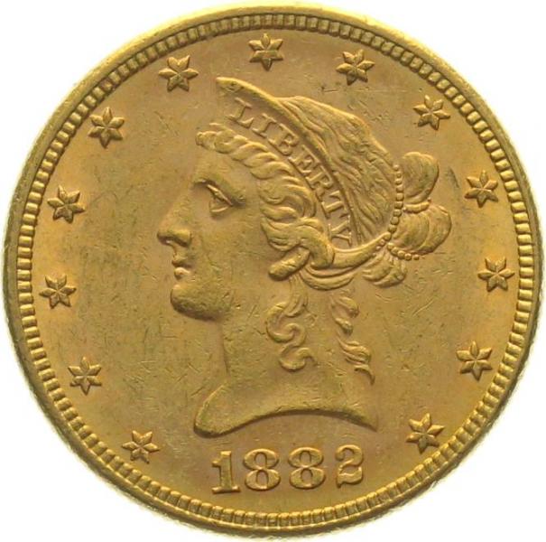 USA 10 $ 1882 o. Mzz. - Coronet Head