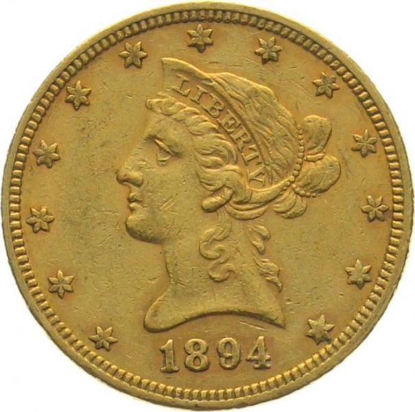 USA 10 $ 1894 o. Mzz. - Coronet Head