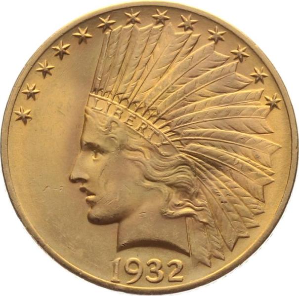 USA 10 $ 1932 o. Mzz. - Indianer