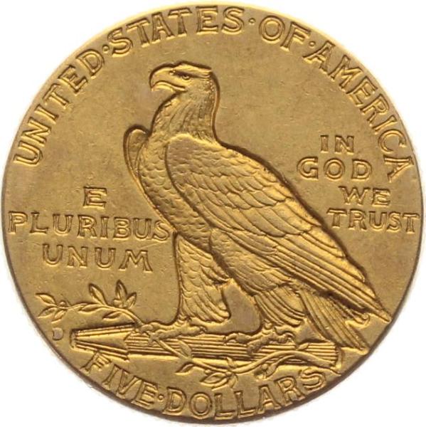 USA 5 $ 1908 D Indian Head