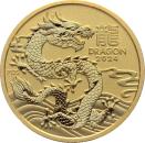 Australien 100 $ 2024 - Jahr des Drachen - 1 Unze Feingold