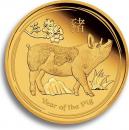 Australien 15 Dollars 2019 Jahr des Schweines - 1/10 Unze Feingold