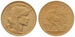 Frankreich 20 Francs 1905 - Hahn