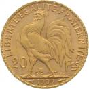 Frankreich 20 Francs 1909 - Hahn